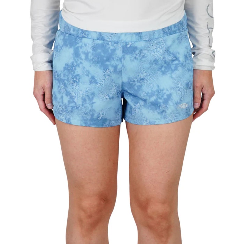 AFTCO Ladies Impact Camo Shorts – Airy Blue Acid Camo
