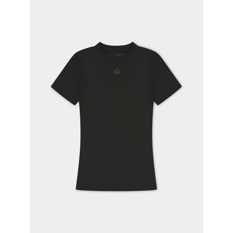 SCULPTING STRETCH EMBLEM BABY TEE – BLACK