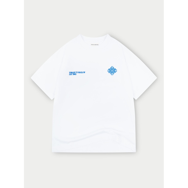 BLURRED GRAPHIC EMBLEM T-SHIRT – COBALT