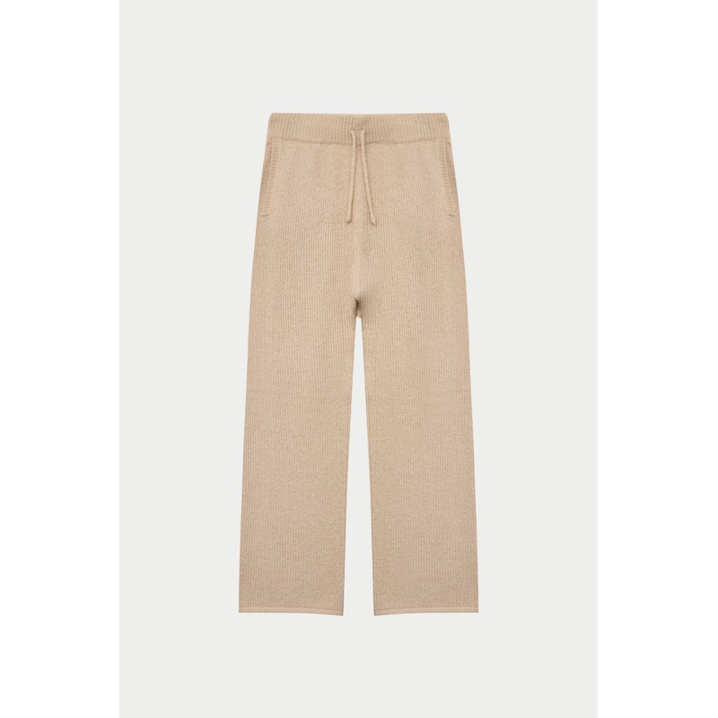 BOUCLE KNIT PANTS – STONE|XXS|XS|S|M|L|XL