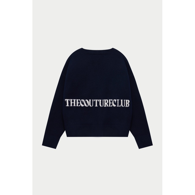 COPYRIGHT BRUSHED KNIT CARDIGAN – NAVY
