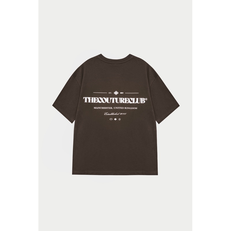 COPYRIGHT MULTI GRAPHIC T-SHIRT – BROWN