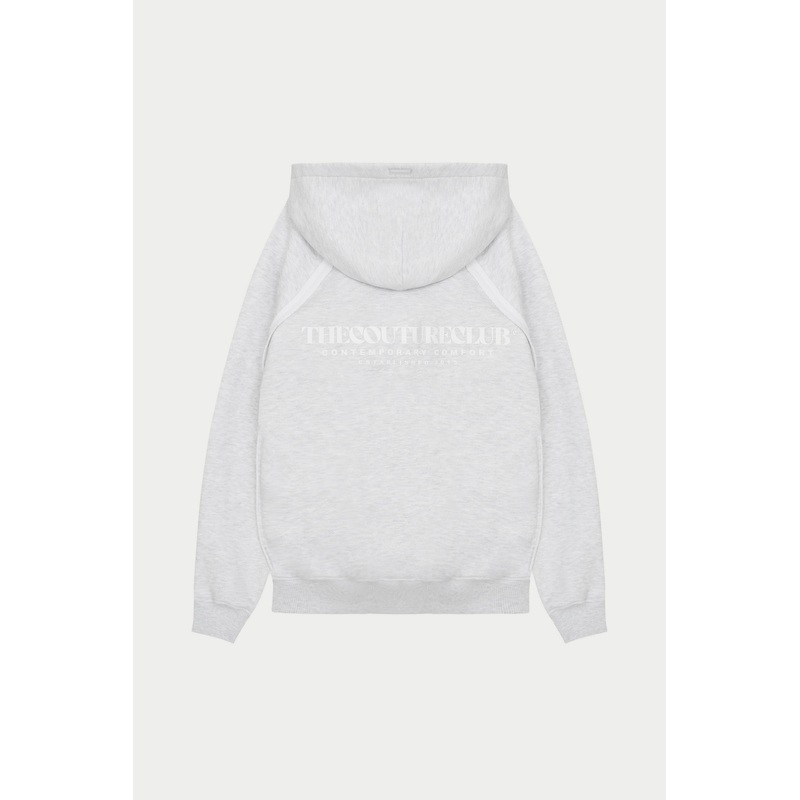 COPYRIGHT QUARTER ZIP HOODIE – GREY MARL