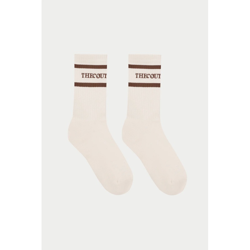 DOUBLE STRIPE COPYRIGHT SOCK – OFF WHITE