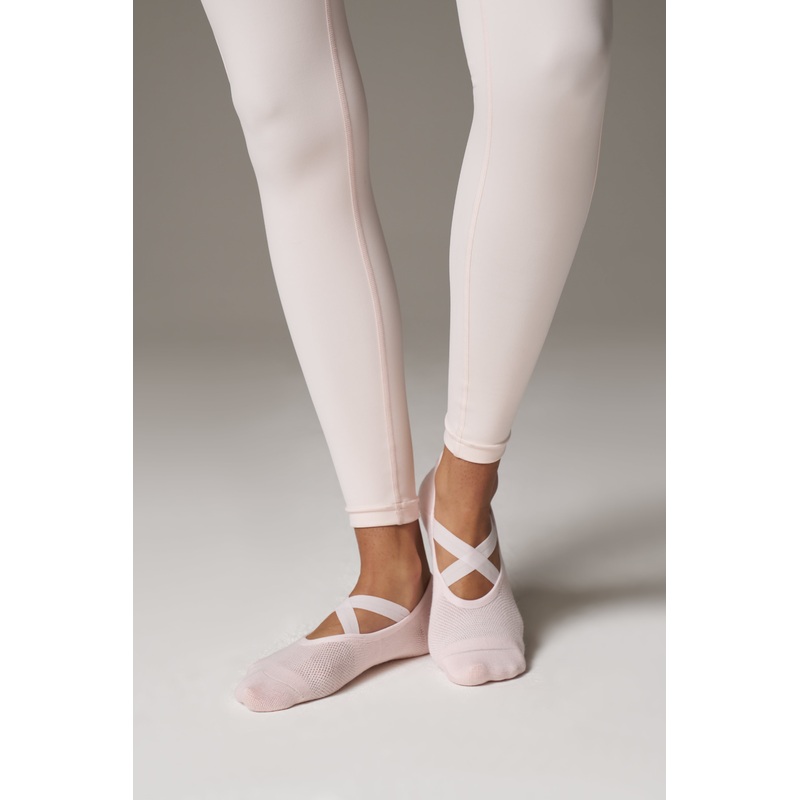 EMBLEM BARRE GRIP SOCKS – PINK