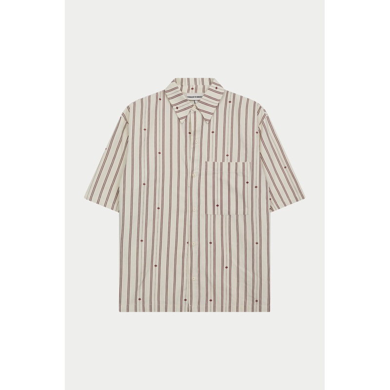 EMBLEM STRIPE SHIRT – STONE|XS|S|M|L|XL|XXL