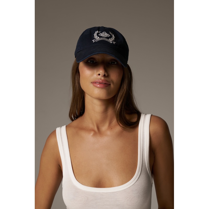 EMBROIDERY CREST CAP – NAVY|ONESIZE