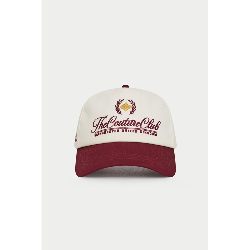 LAUREL EMBROIDERY CAP – BURGUNDY