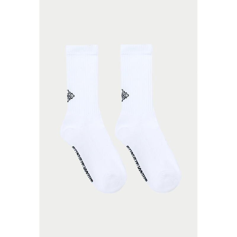 REVERSE EMBLEM COPYRIGHT SOCKS – WHITE