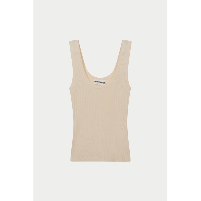 RIBBED VEST TOP – BUTTERMILK|UK4|UK6|UK8|UK10|UK12|UK14|UK16|UK18