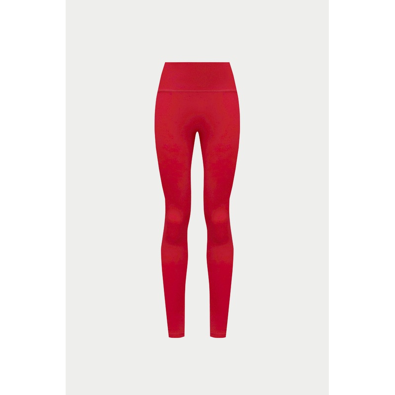 SCULPTING STRETCH EMBLEM LEGGINGS – RED