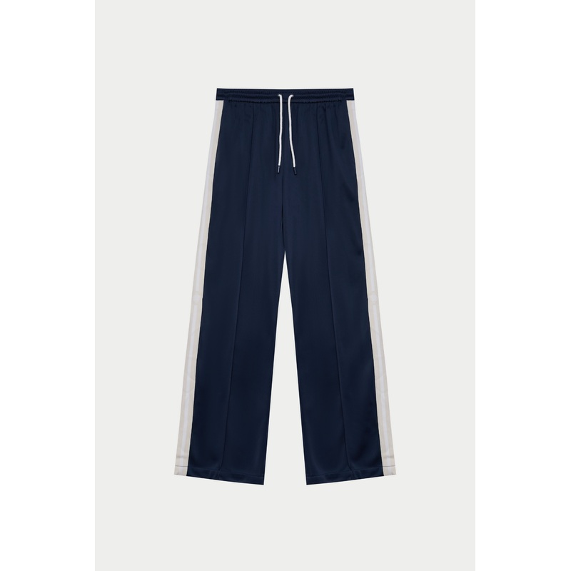 SIDE STRIPE WIDE LEG JOGGERS – NAVY