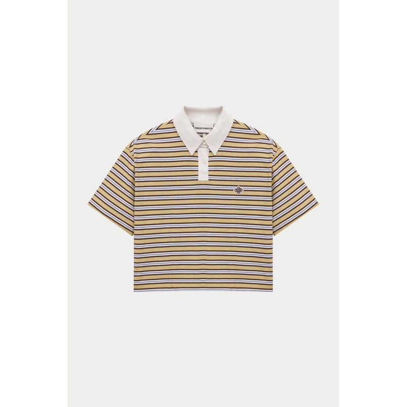 STRIPED POLO TEE – YELLOW|UK4|UK6|UK8|UK10|UK12|UK14|UK16