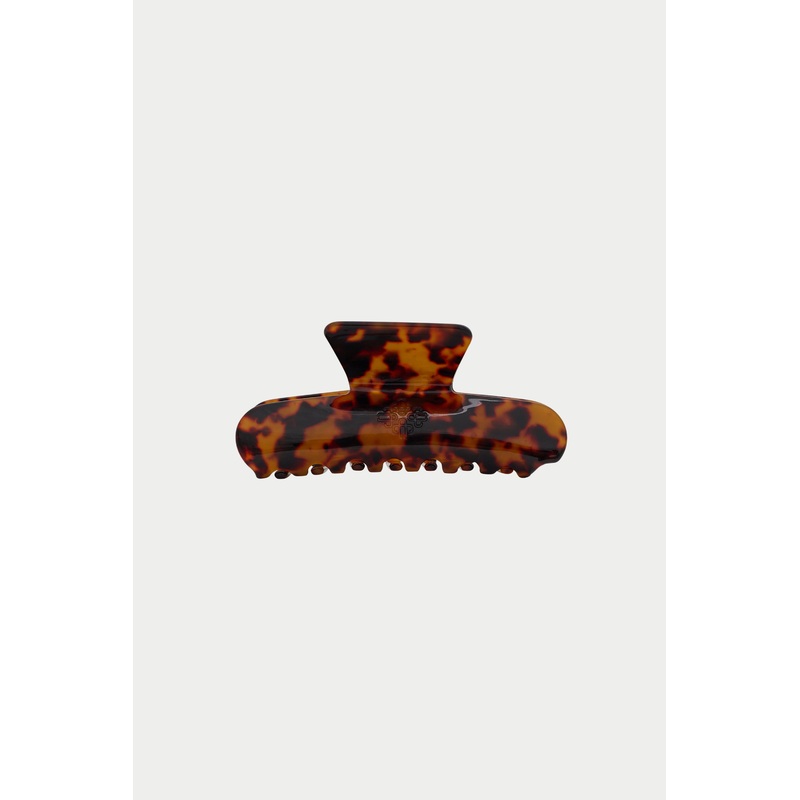 TORTOISESHELL EMBLEM CLAW CLIP – BROWN