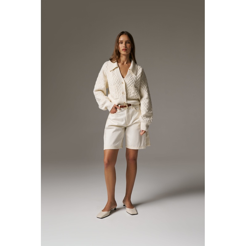 CABLE KNIT CARDIGAN – OFF WHITE