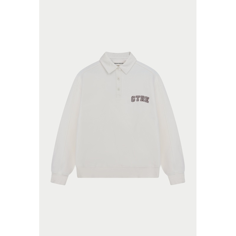 CTRE BUTTON THROUGH POLO – OFF WHITE