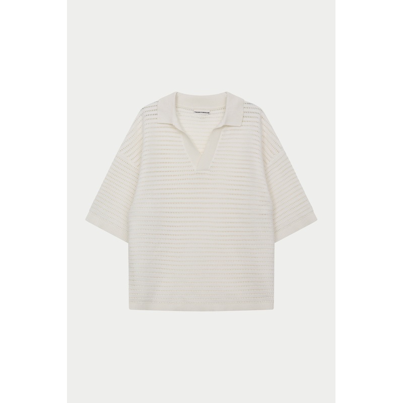 KNITTED POLO SHIRT – WHITE|XS|S|M|L|XL|XXL