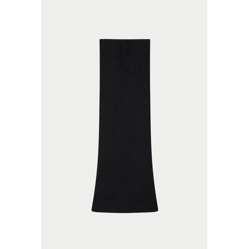 LADDER KNIT MAXI SKIRT – BLACK
