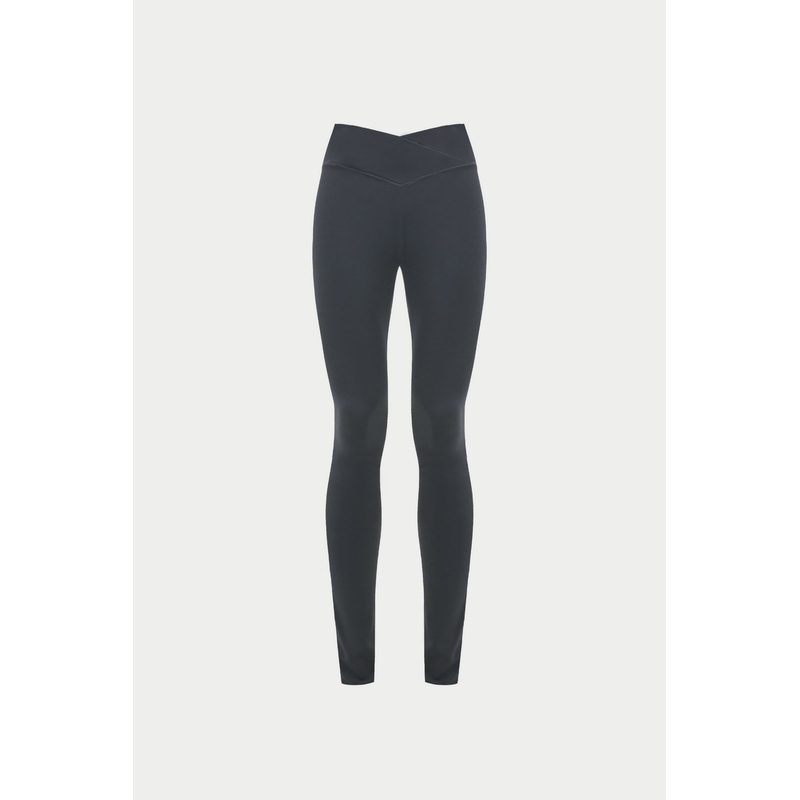 SCULPTING STRETCH CROSSOVER WAISTBAND LEGGINGS – MIDNIGHT GREY