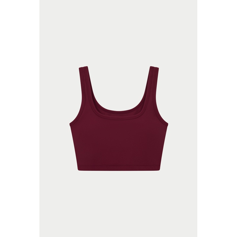 SCULPTING STRETCH EMBLEM SPORTS BRA – BURGUNDY