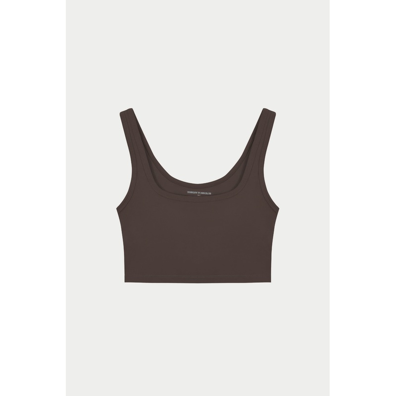 SCULPTING STRETCH EMBLEM SPORTS BRA – CHOCOLATE