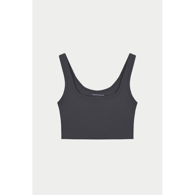 SCULPTING STRETCH EMBLEM SPORTS BRA – MIDNIGHT GREY