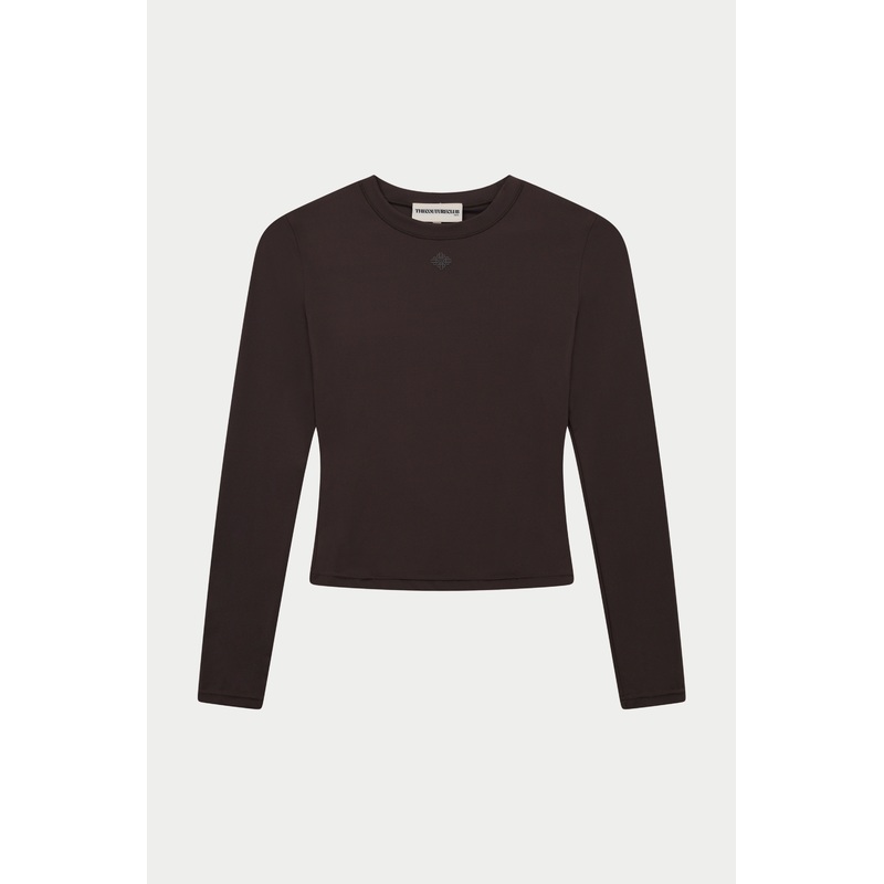 SCULPTING STRETCH LONG SLEEVE TOP – CHOCOLATE