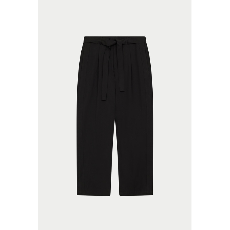 SMART TIE BELTED TROUSERS – BLACK