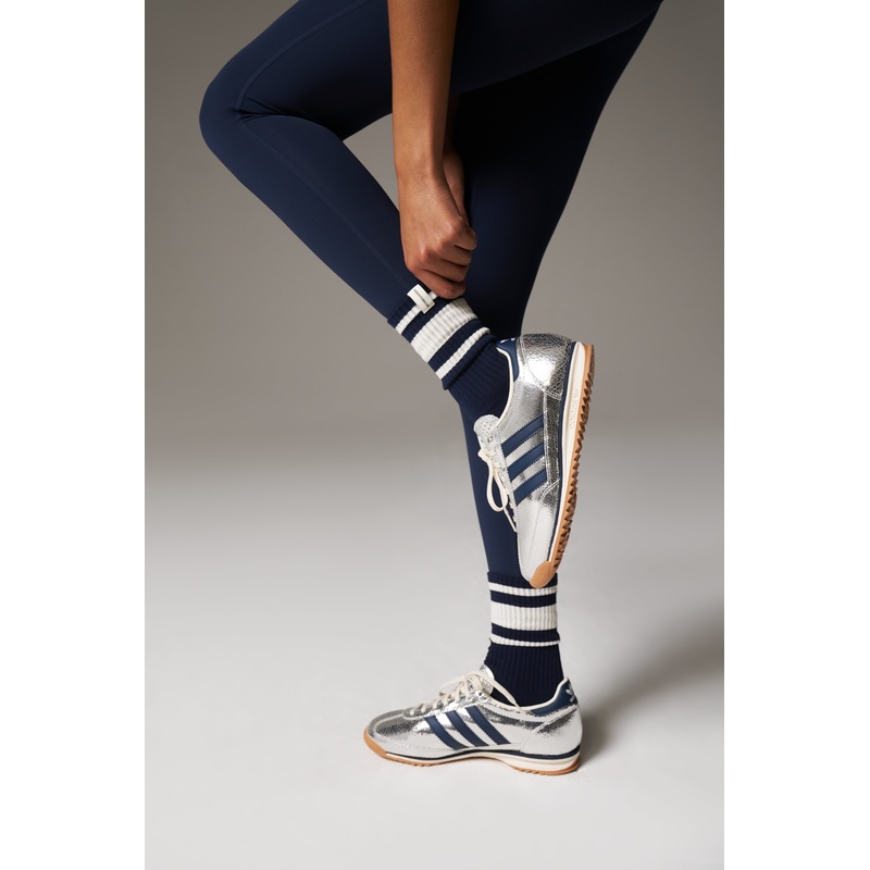 STRIPED BRANDED LABEL SOCK – DARK NAVY