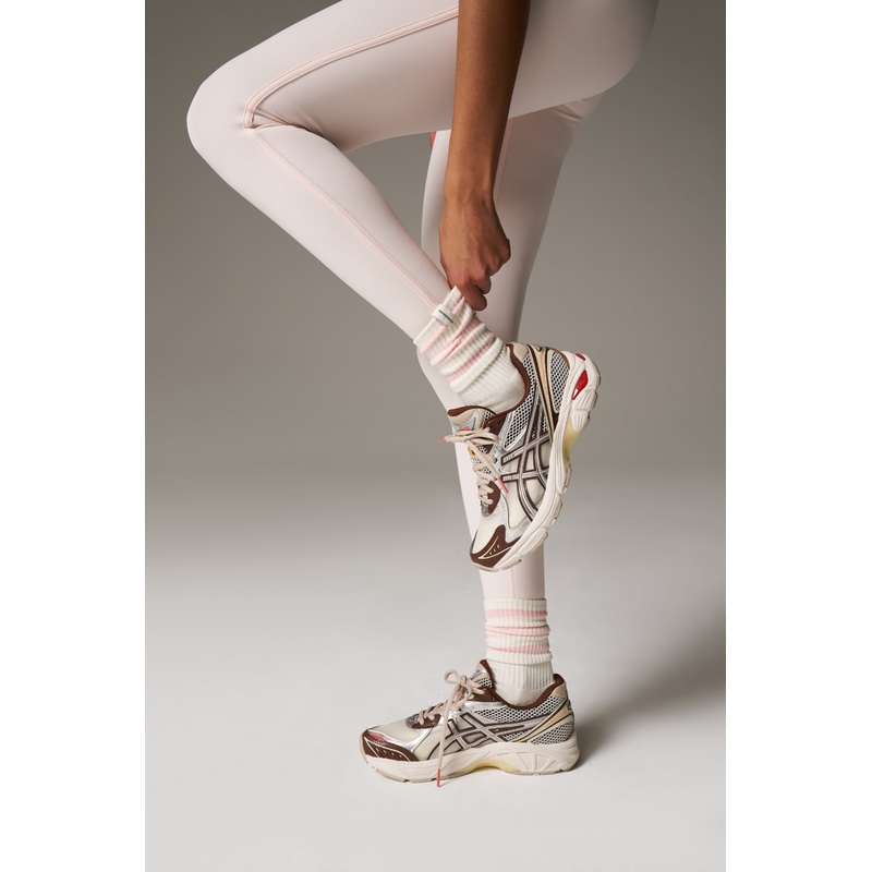 STRIPED BRANDED LABEL SOCK – PINK