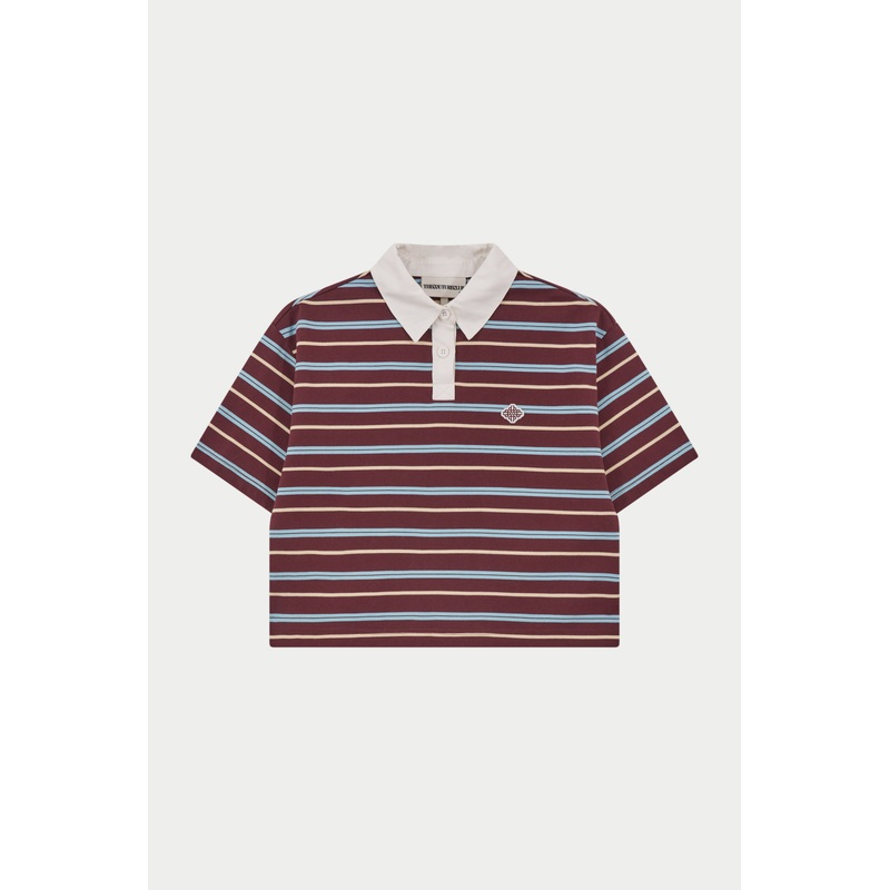 STRIPED POLO TEE – CHOCOLATE|UK4|UK6|UK8|UK10|UK12|UK14|UK16|UK18