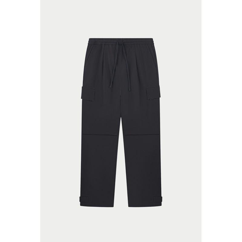 TECHNICAL WIDE LEG TROUSERS – BLACK