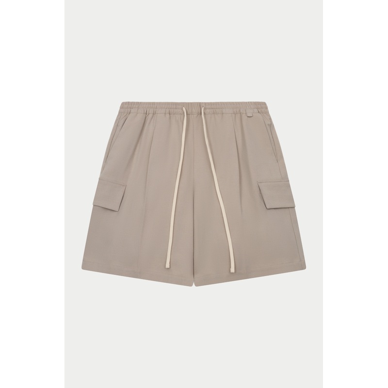 WIDE LEG SIDE POCKET SHORTS – BEIGE
