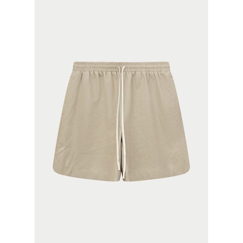 AIRTEX FAUX LEATHER SHORTS – STONE