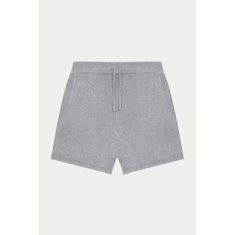 BOUCLE KNIT SHORTS – GREY MARL
