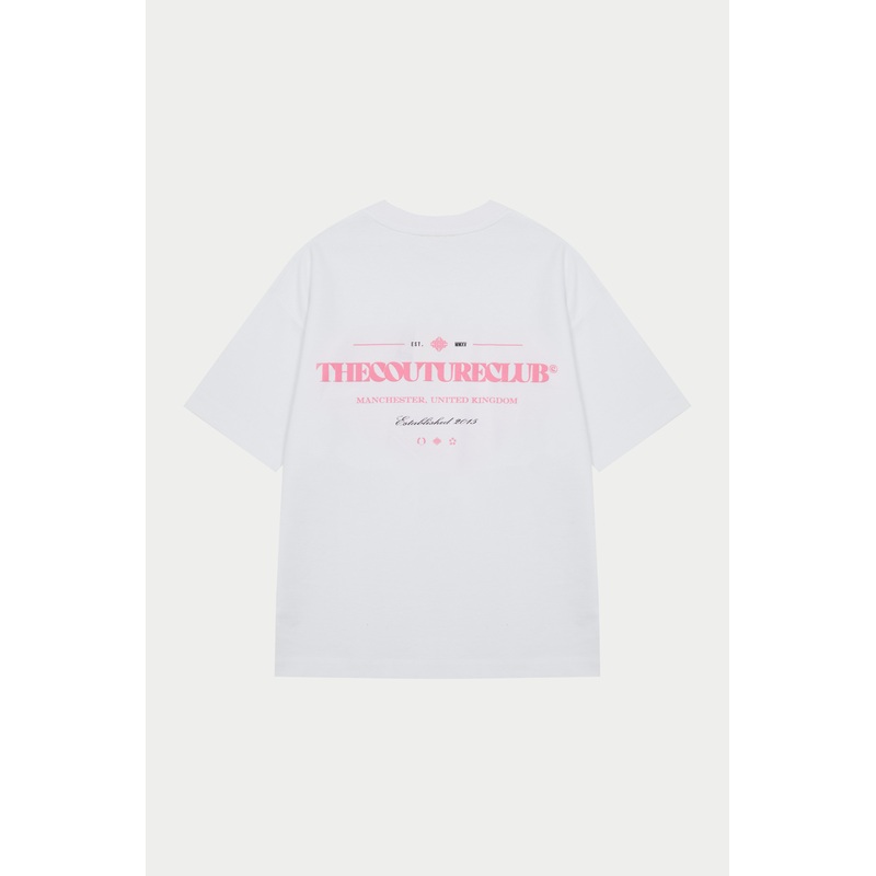 COPYRIGHT MULTI GRAPHIC T-SHIRT – PINK