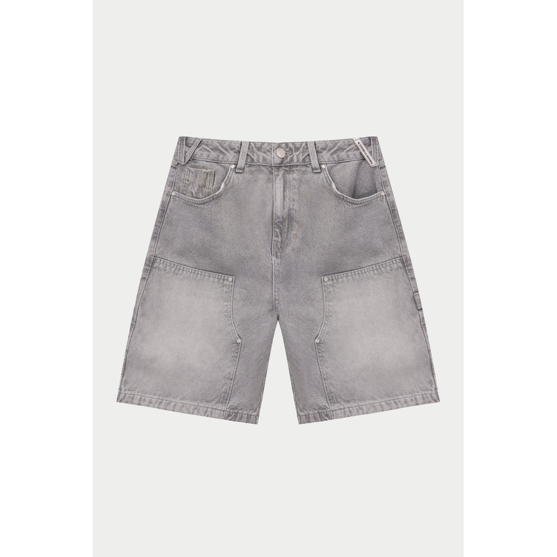 DENIM CARPENTER SHORTS – GREY WASH