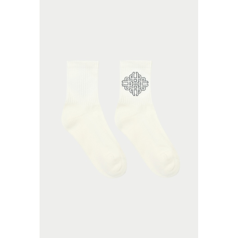 EMBLEM OUTLINE SOCKS – OFF WHITE