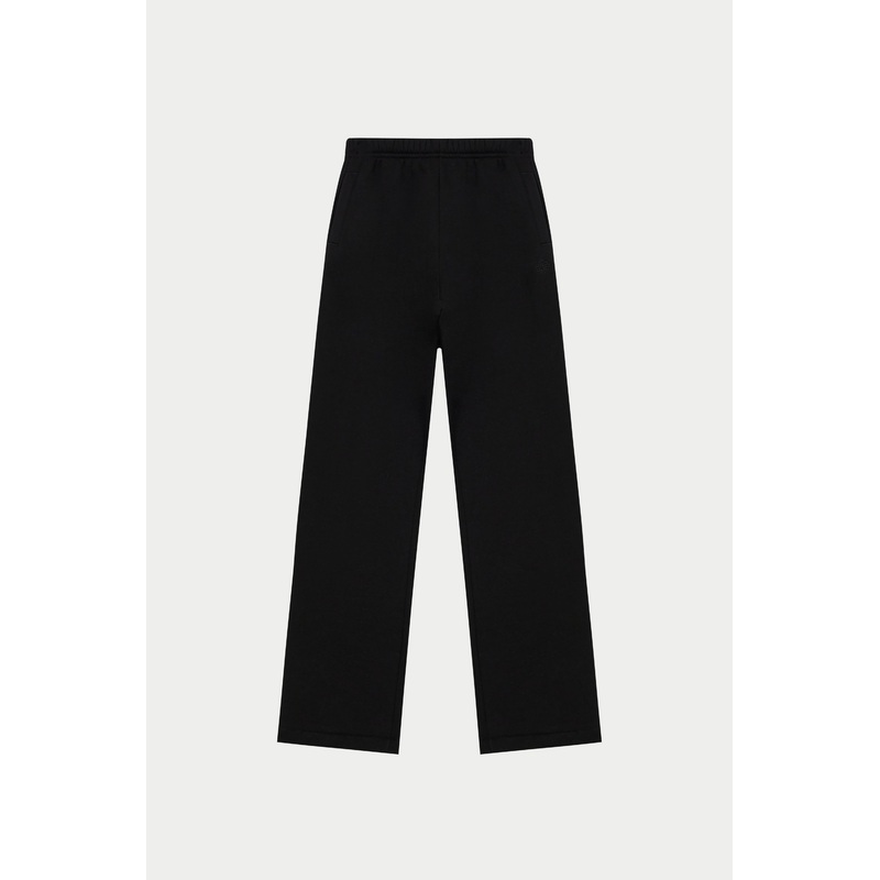 EMBROIDERED CREST RELAXED JOGGERS – BLACK
