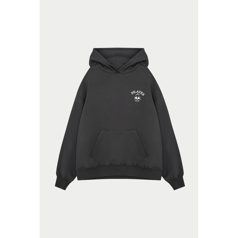 PILATES & PINOT OVERSIZED HOODIE – MIDNIGHT GREY