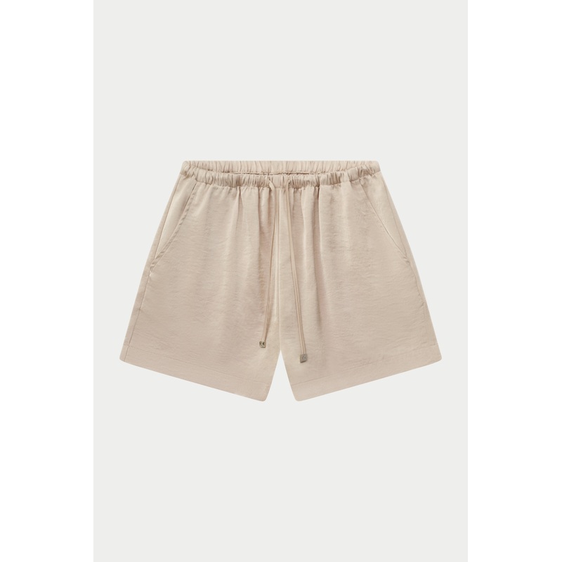 SATIN EMBLEM SHORTS – BEIGE|UK4|UK6|UK8|UK10|UK12|UK14|UK16|UK18