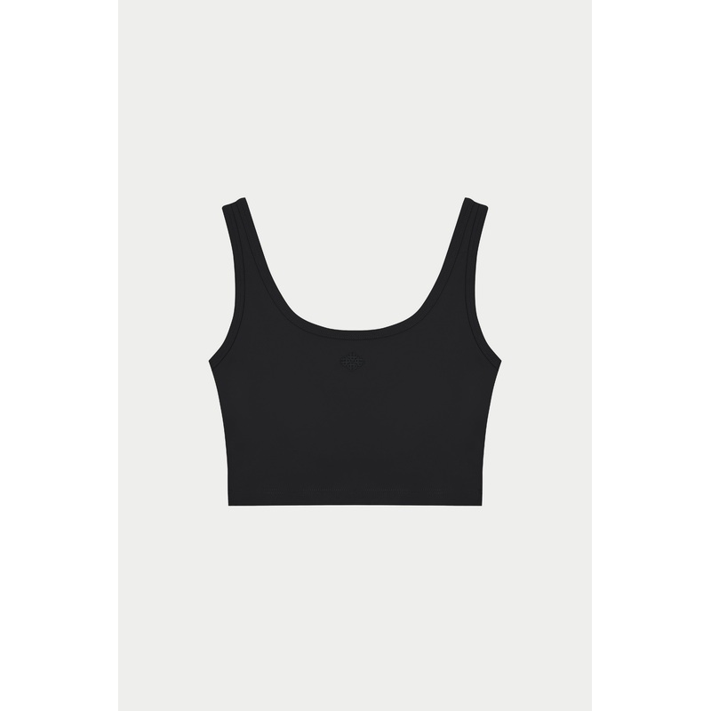 SCULPTING STRETCH EMBLEM SPORTS BRA – BLACK