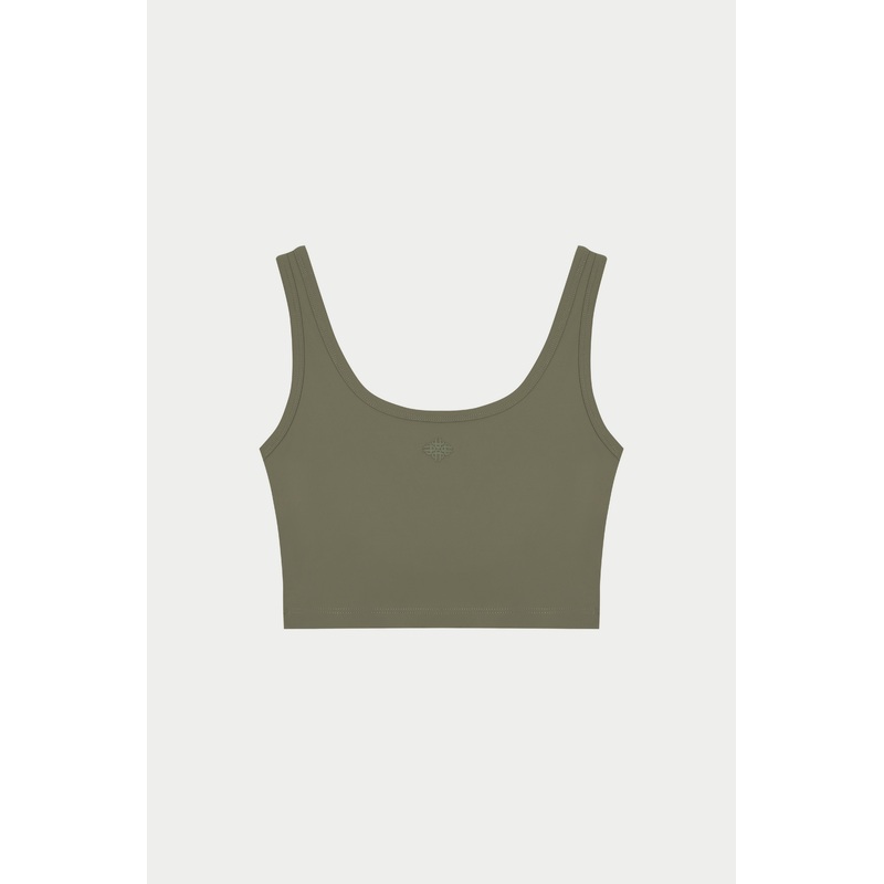 SCULPTING STRETCH EMBLEM SPORTS BRA – KHAKI