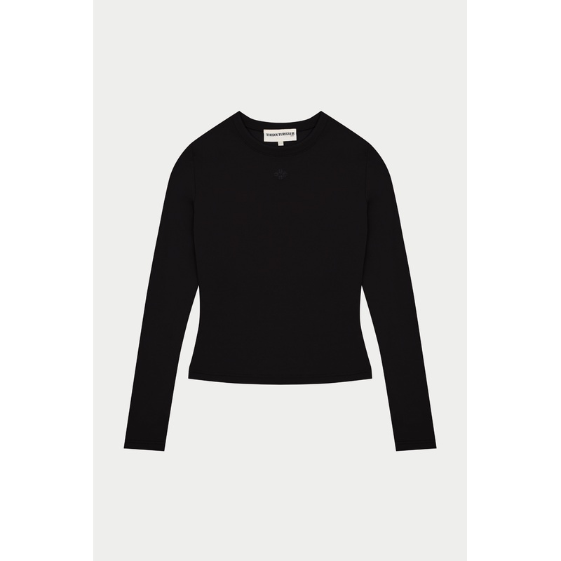 SCULPTING STRETCH LONG SLEEVE TOP – BLACK