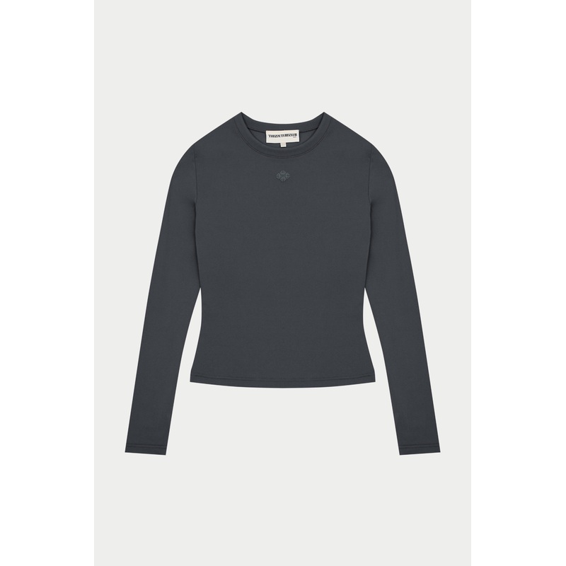 SCULPTING STRETCH LONG SLEEVE TOP – MIDNIGHT GREY