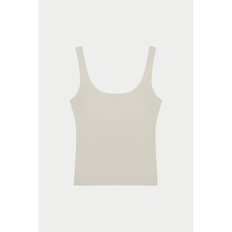 SCULPTING STRETCH SCOOP NECK SPORTS TOP – BONE