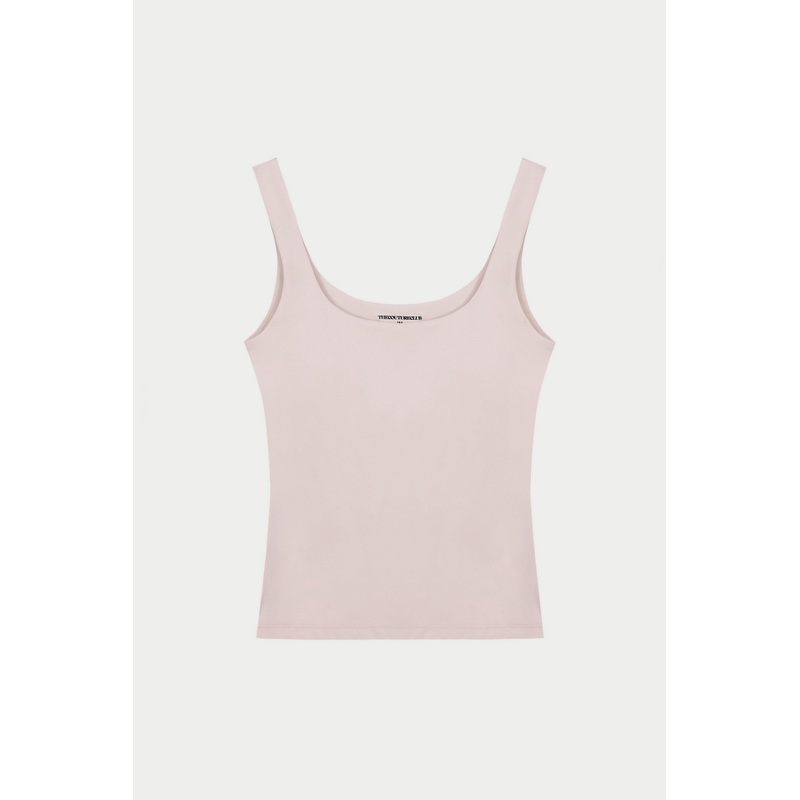 SCULPTING STRETCH SCOOP NECK SPORTS TOP – PINK
