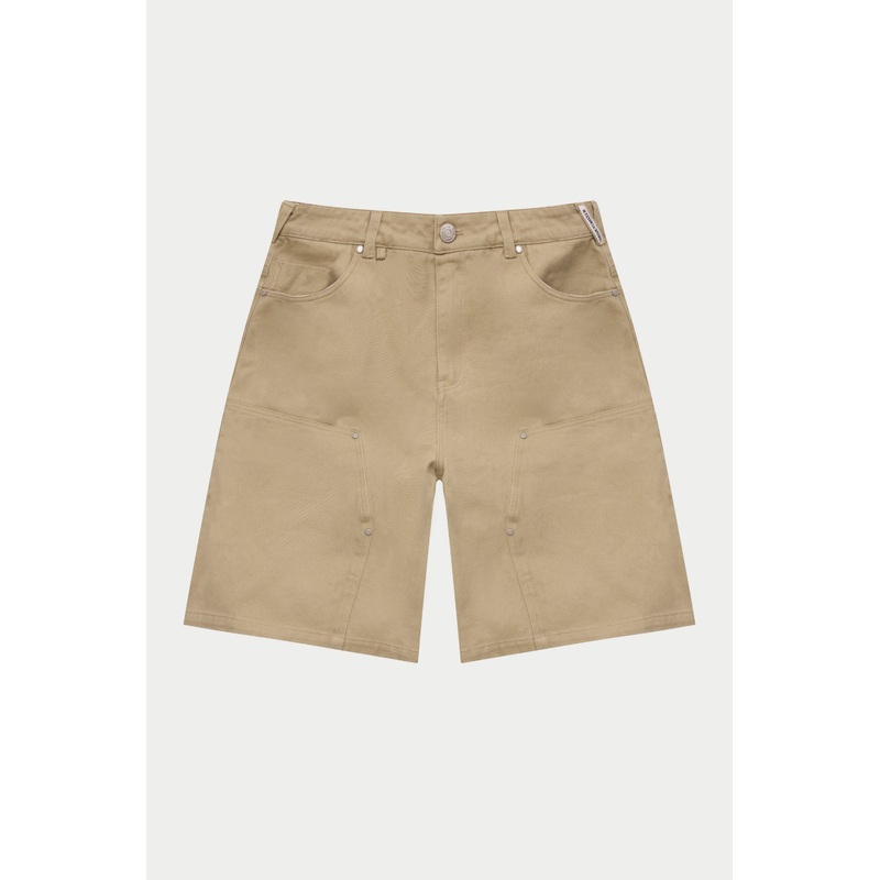 TWILL CARPENTER SHORTS – BEIGE