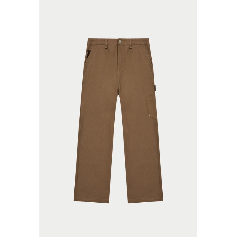 TWILL DOUBLE PATCH TROUSER – WASHED BROWN