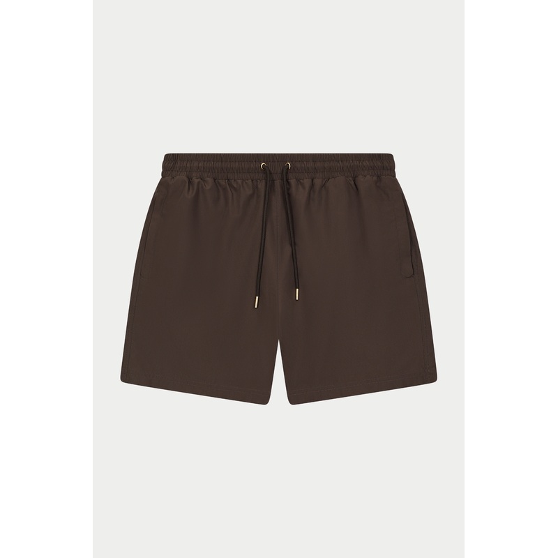 WATER REACTIVE EMBLEM SWIM SHORT – BROWN